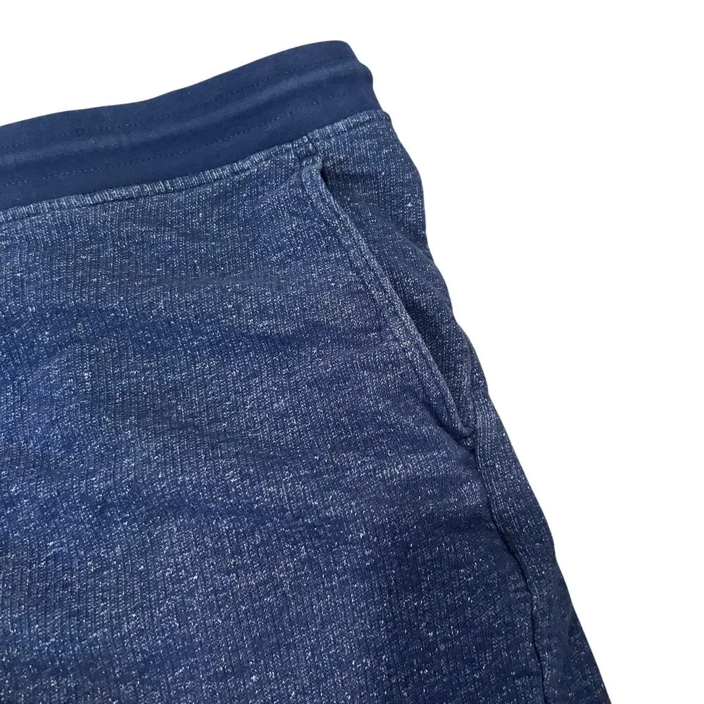 Patagonia Heather Blue Organic Cotton Blend Drawstring Athletic Shorts Mens XL